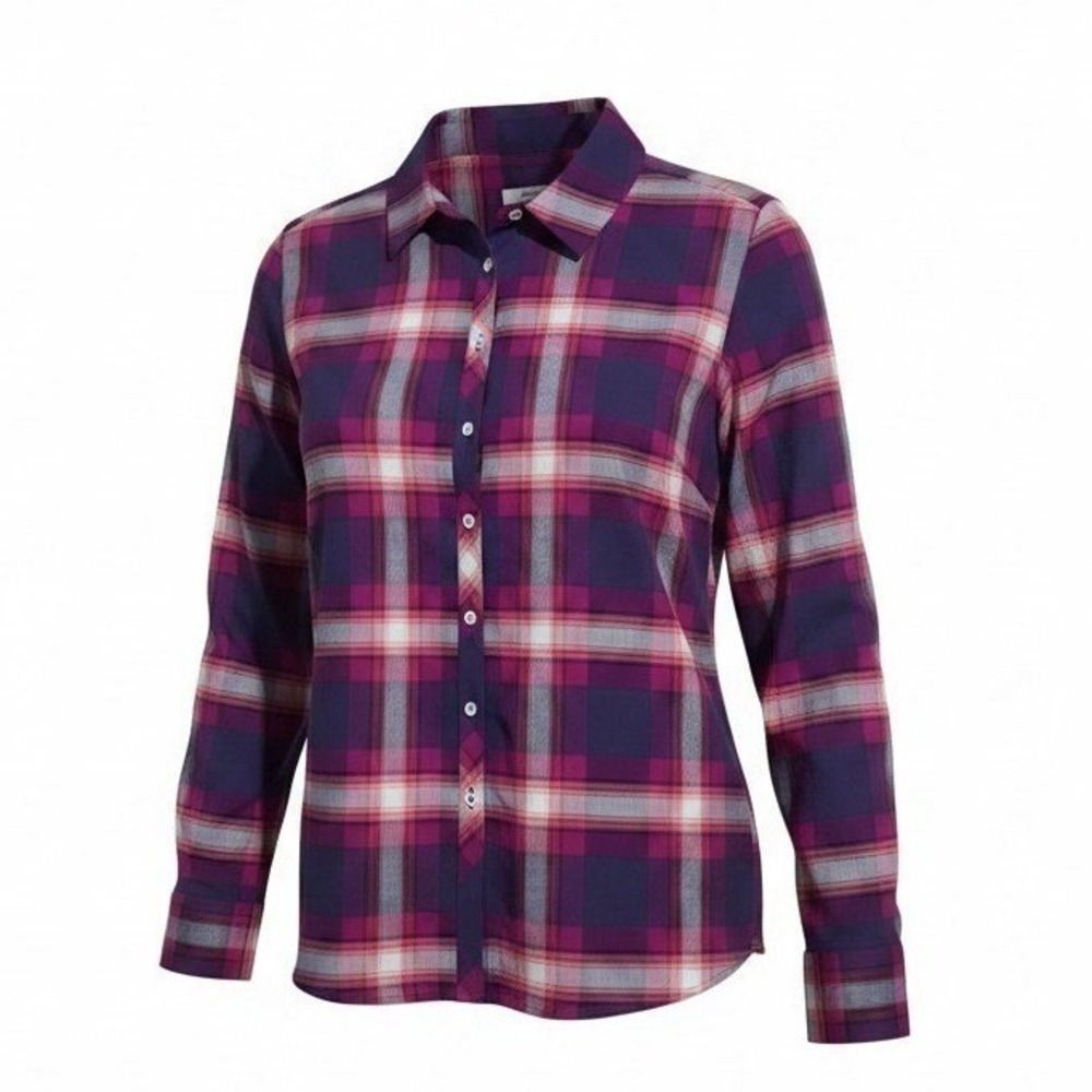 NWT Foxcroft Plus Womens size 18W Plaid Long Sleeve Button Down Grunge Comfy Top